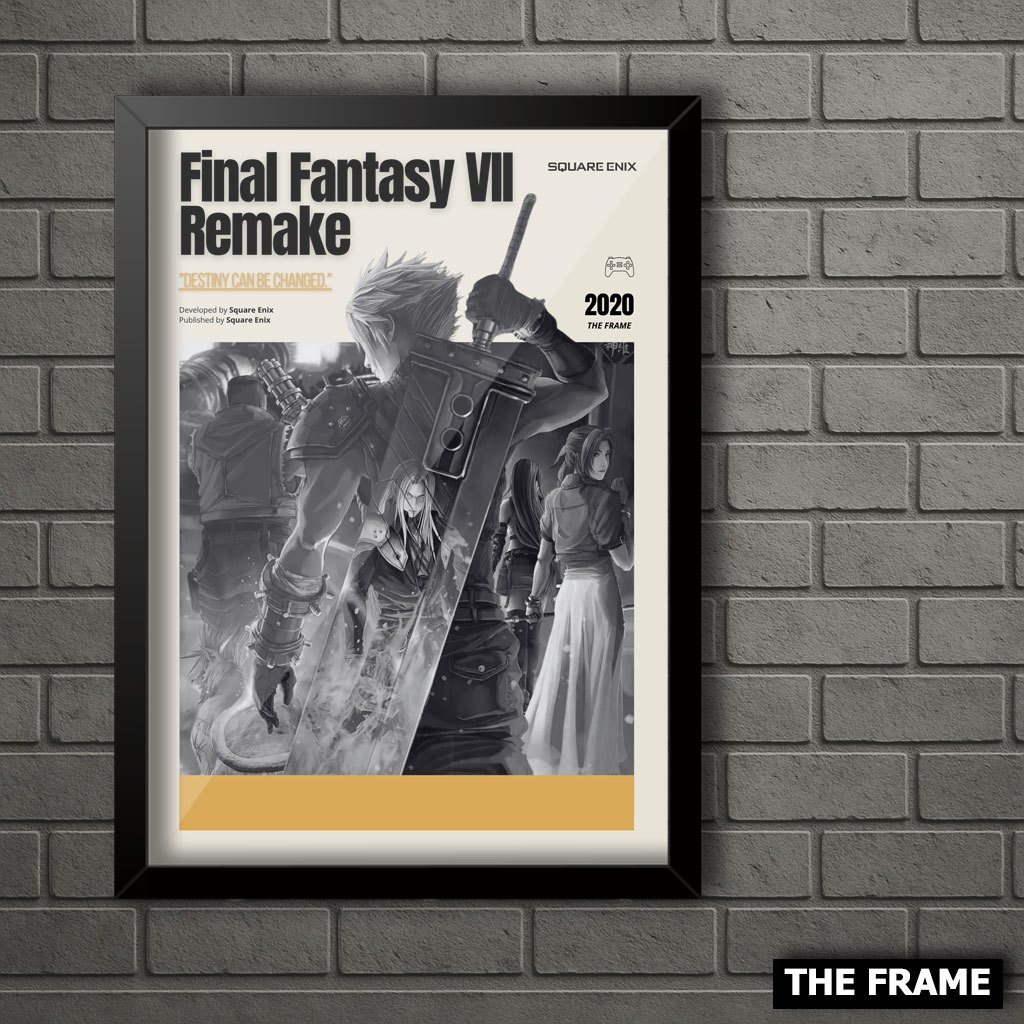 Quadro Decorativo A4/A3 Jogo Final Fantasy VII Remake