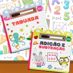 Coleção Escolar Caneta Mágica - Livros Cartilha Alfabetização Caligrafia Exercícios Atividades