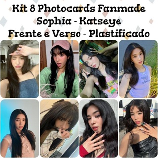 Kit 8 Photocards Fanmade Sophia Katseye Selca Kpop Frente e Verso Plastificado em Oferta na Shopee