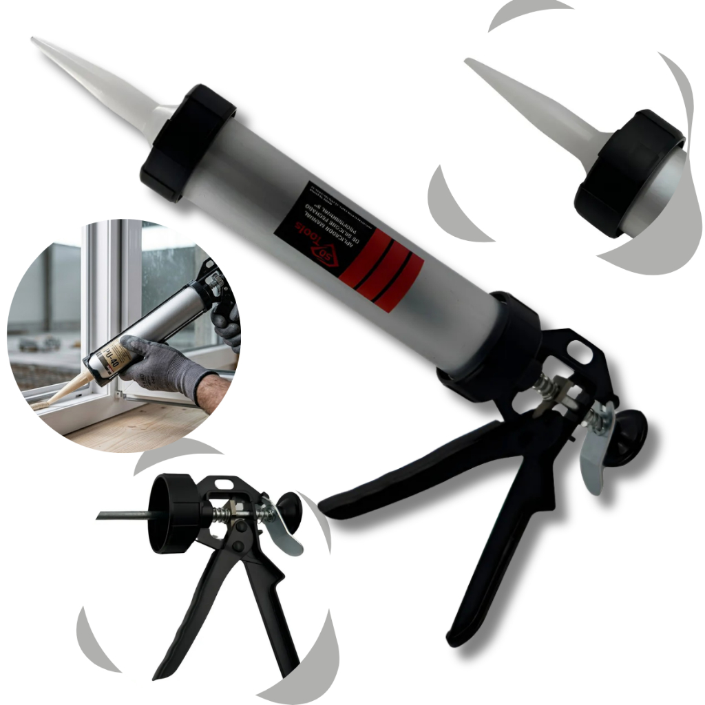 Aplicador de Silicone Profissional 300g para Tubo Vedação Calafetagem Manual Reforçado Obra