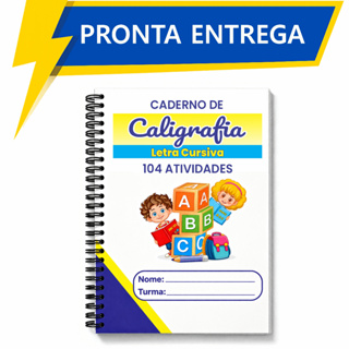 Caderno De Caligrafia Infantil 104 Atividades Letra Cursiva em Oferta na Shopee