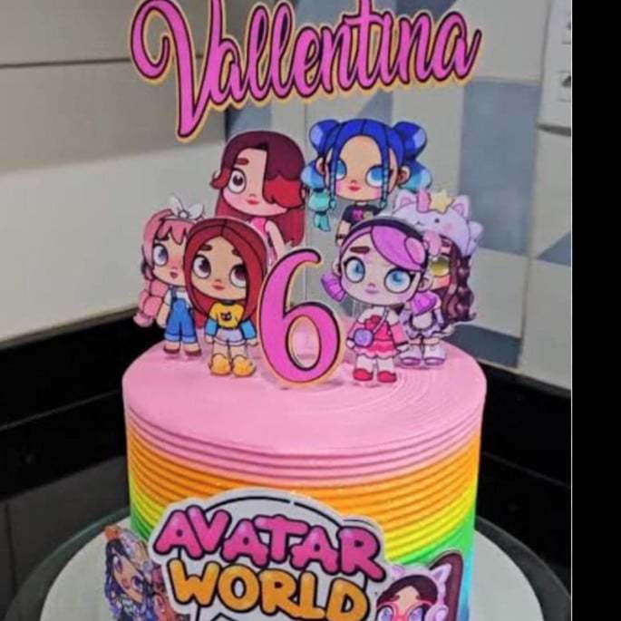 Topo de Bolo Avatar World Personalizado | Nome + Idade | Festa Infantil