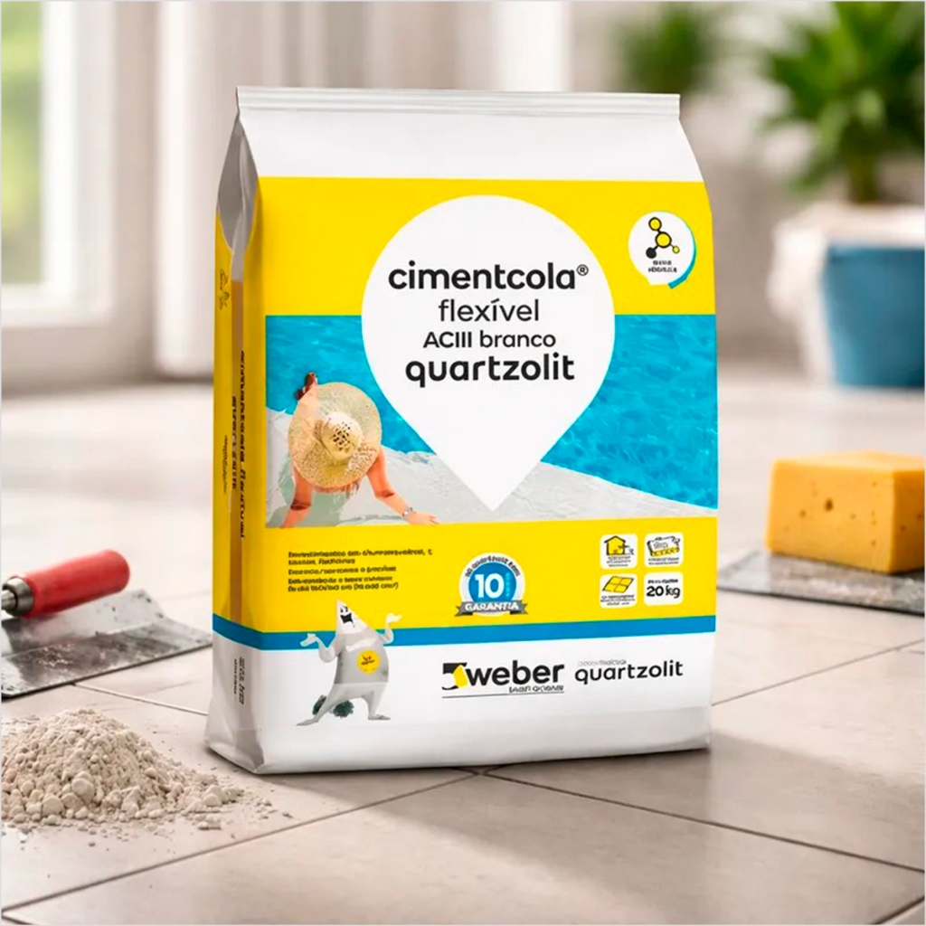 Argamassa Para Porcelanato Cimentcola Ac3 Quartzolit 20kg Branco