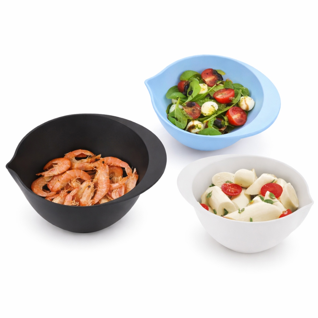 Kit 3 Bowls Potes Cozinha 2,8L Tigelas Cumbucas Plástico Colorido Vivas Açaí Sorvete Doce Salgado · foto 2