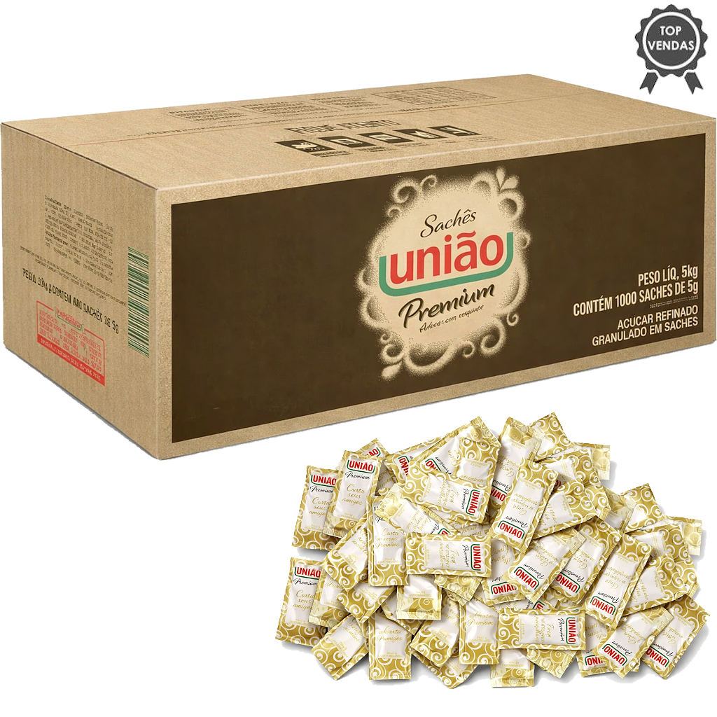 Açúcar sachê granulado União c/1000 unidades