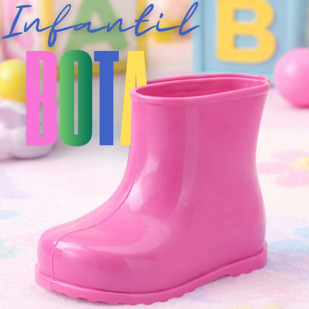 Botinha Bebe Galocha PVC Baby Galochinha Menina Menino Frio Chuva Confortável Macia 17/18 a 23/24