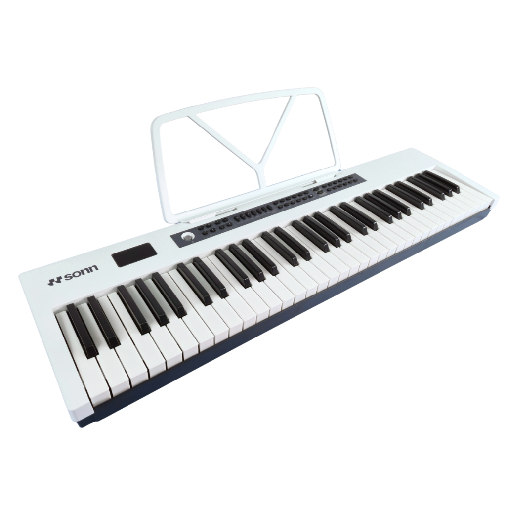 Teclado Musical 61 teclas 300 ritmos e timbres branco