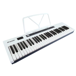 Teclado Musical Sonn SN-TC02W 61 Teclas Função Sustain Branco 300 Timbres e Ritmos 50 Músicas Demo para Iniciantes