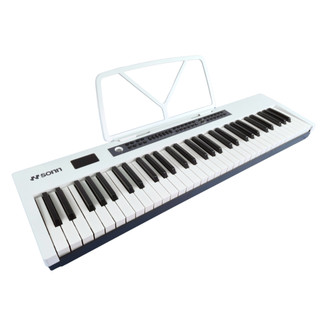 Teclado Musical Sonn SN-TC02W 61 Teclas Função Sustain Branco 300 Timbres e Ritmos 50 Músicas Demo para Iniciantes