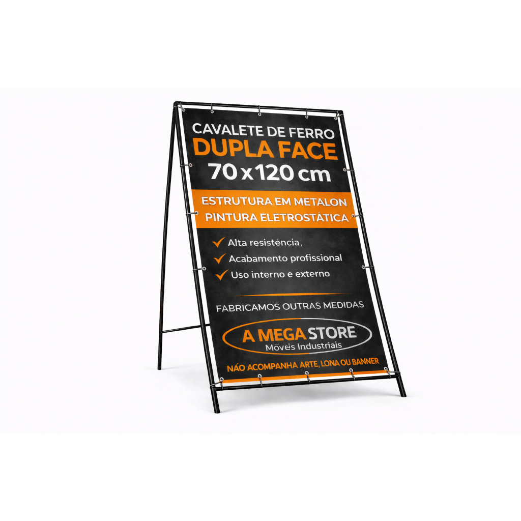 Cavalete Placa Propaganda 70 x 120cm Metalon Só Estrutura