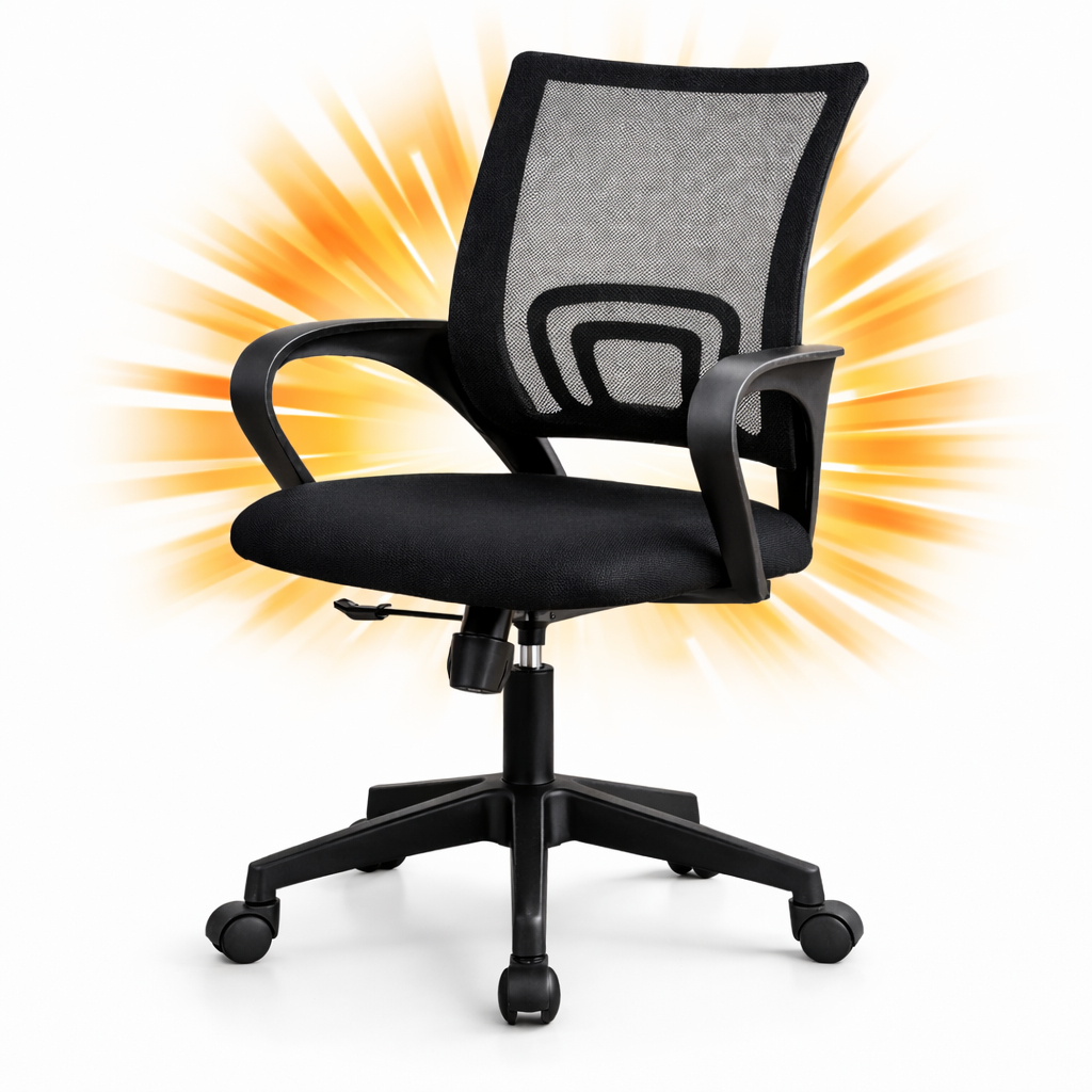 Cadeira Executiva Escritório Preta Giratória Ergonômica com Rodinhas Cadeira Mesh Tok Boxbit