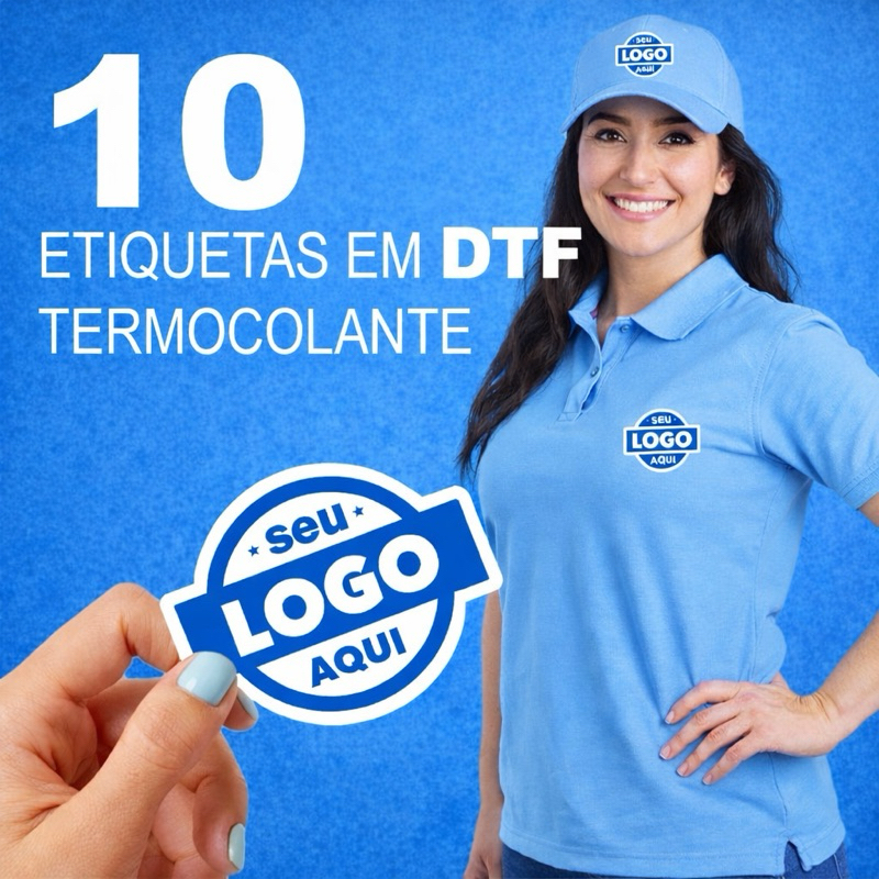 DTF Termocolante  Logo Personalizada  | Etiquetas para Roupas, Bonés e Uniformes | Alta Qualidade