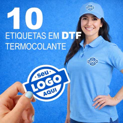 DTF Termocolante Logo Personalizada | Etiquetas para Roupas, Bonés e Uniformes | Alta Qualidade