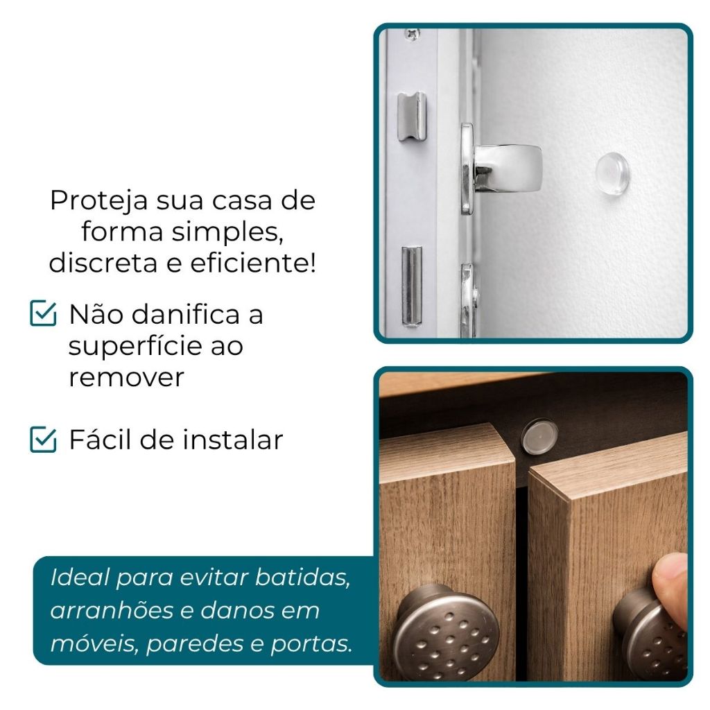 Kit Protetor Adesivo Anti Impacto Silicone Redondo Médio 2cm Porta Gaveta Armário — imagem 2 de 2