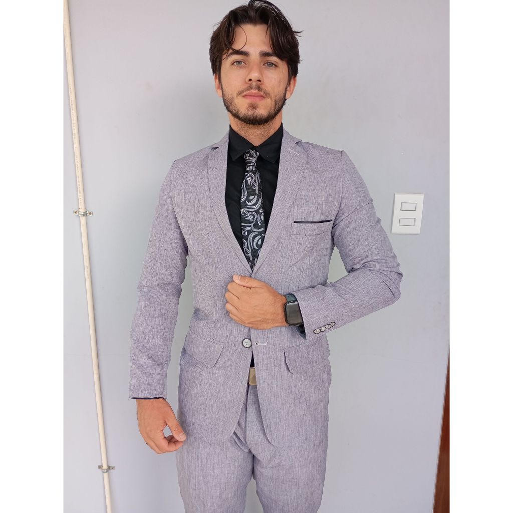 Terno Microfibra Melange Blazer + Calça + NFE - Varias Cores