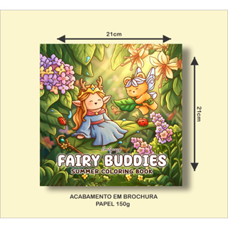 Livro de Colorir FAIRY BUDDIES SUMMER com 43 Páginas de 21x21cm 150g em Oferta na Shopee