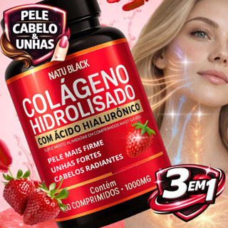 Colágeno Hidrolisado Com Ácido Hialurônico Para Flacidez Cabelo Pele Unhas Anti-idade Rugas Celulite em Oferta na Shopee