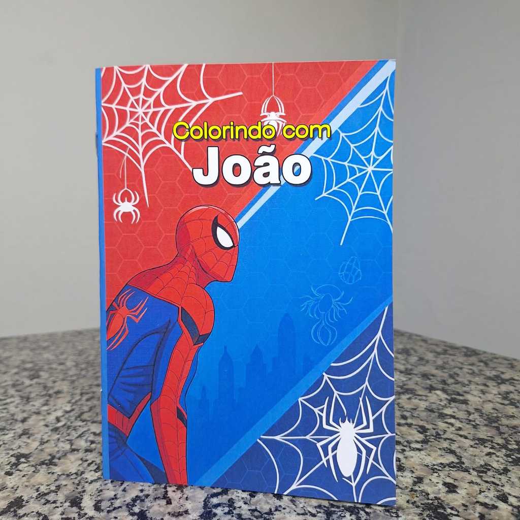 Livro de Colorir Homem Aranha Personalizado com Nome e Idade 20x14 Lembrancinha de Aniversário