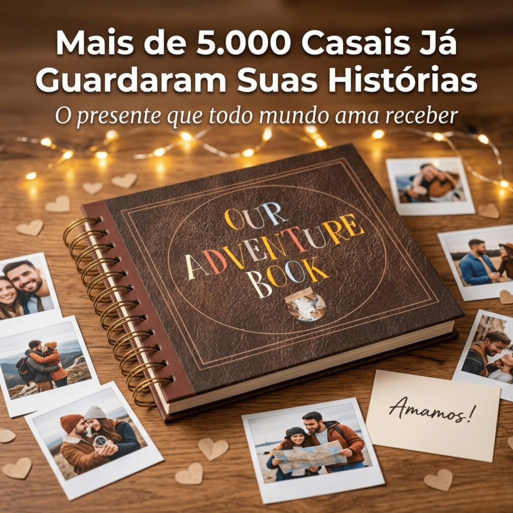 Livro de Aventuras -Álbum de Fotos Scrapbook - A5 - 30 Folhas (PRONTA ENTREGA)