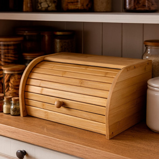 Porta Pães Com Tampa Retrátil Mantém Pães Frescos Por Mais Tempo Moderno Em Bambu Design Funcional em Oferta na Shopee