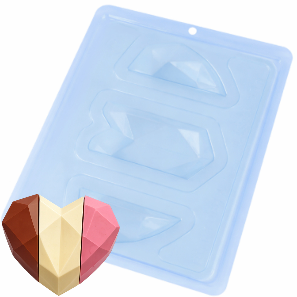 Forma Coração Lapidado Fatias 3 Partes 350g 10644