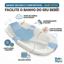 Rede para Banheira de Bebê com Apoio Acolchoado Antiderrapante e Secagem Rápida Suporta até 10kg Segurança Total