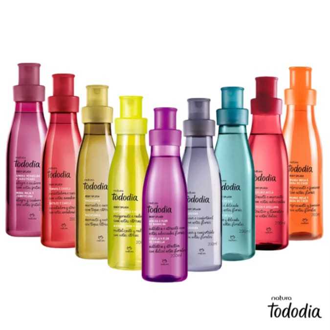 Tododia Body Splash Colônia Feminina Natura 200ml: Macadâmia, Algodão, Cereja & Avelã, Ameixa & Flor de Baunilha, etc