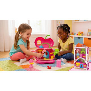 Casa Boneca Infantil Maleta Portátil Casinha Boneca Móveis Acessórios Brinquedo Menina Educativo Mini Casa