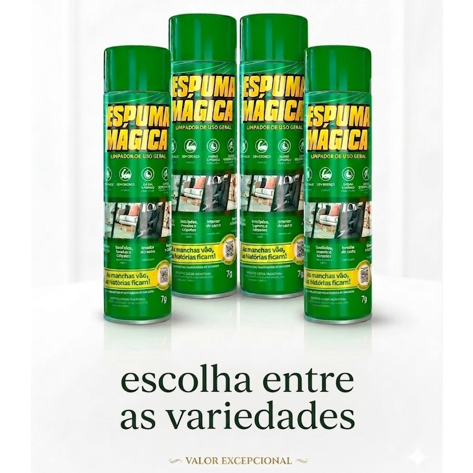 Espuma Magica Limpador Instantâneo De Uso Geral 400ml - Escolha a Variedade