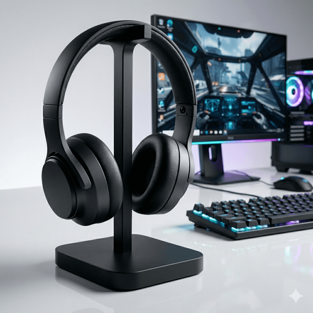 Suporte de Mesa para Fone de Ouvido Headset Setup Gamer Elegante Minimalista Organizador De Headset