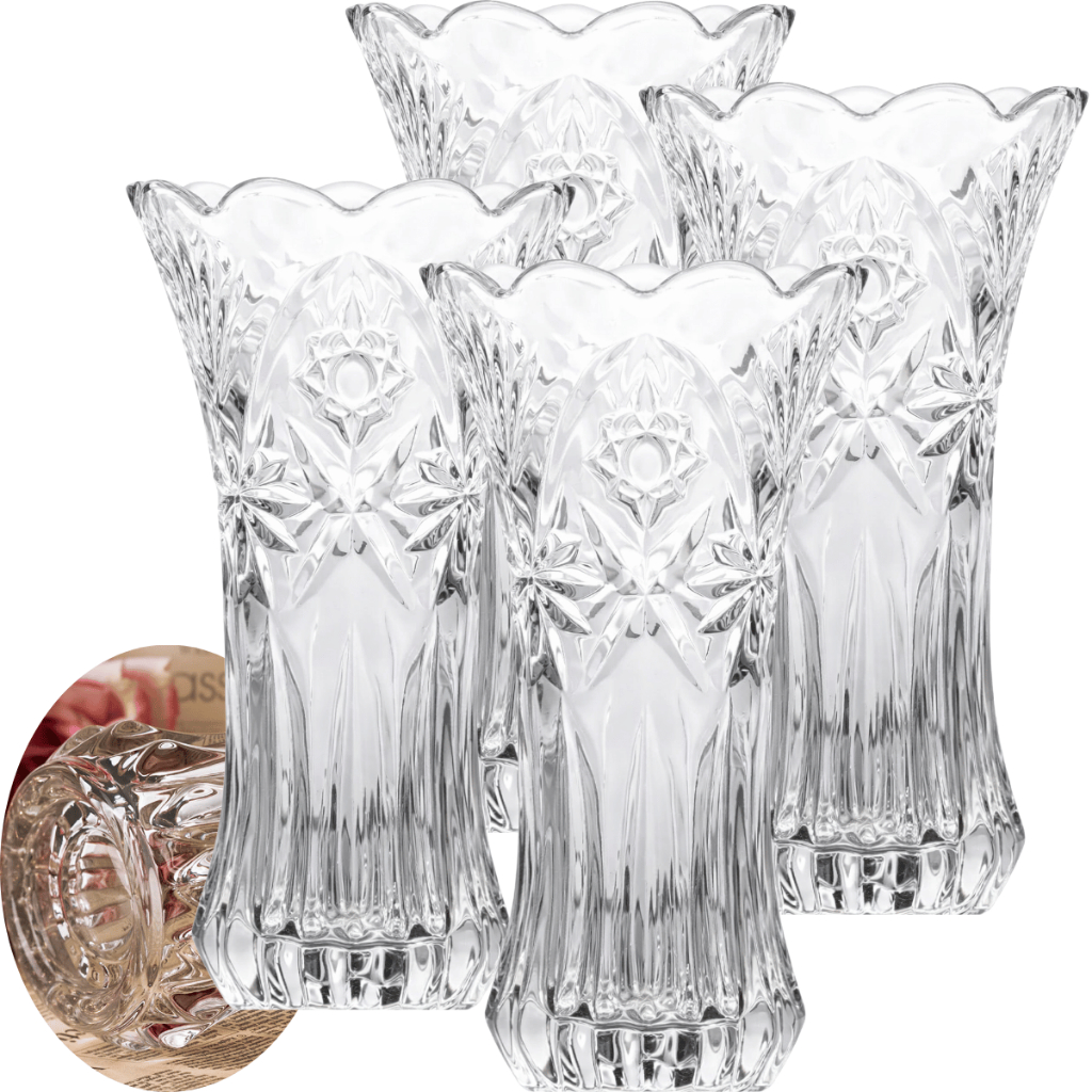 4 Vaso Vidro Floreiro Mesa Solitario Decorativo 13x23cm Daisy Decoração Casa Alto Arranjos Flores