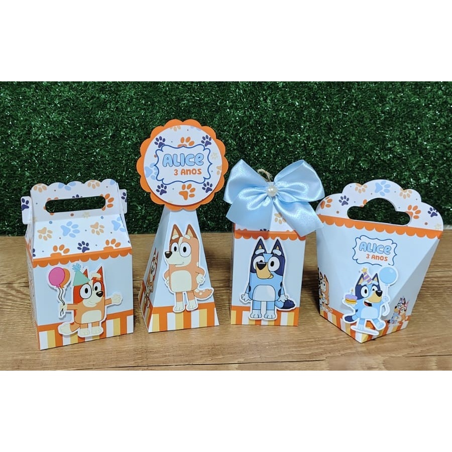 Kit Festa Personalizados BLUEY - Caixinhas para Lembrancinhas Aniversário - PAPEL FOTOGRÁFICO
