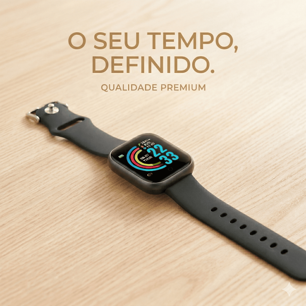 Smartwatch D20 Relógio Inteligente Preto Bluetooth Fitness Notificações Android iOS Barato
