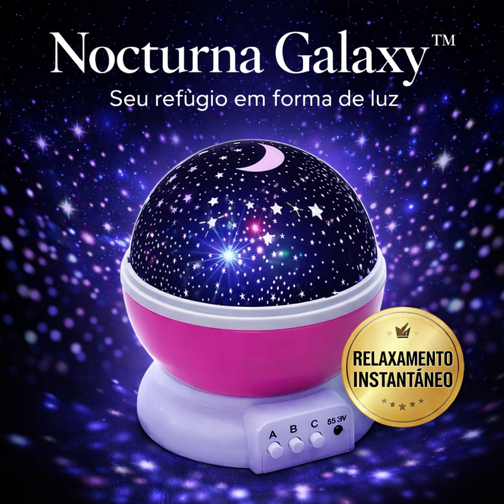 Imagem Luminária Projetor Estrelas Nocturna Galaxy™ LED RGB 360° Rotativa Luz Noturna Céu Estrelado Quarto Relaxante Decoração