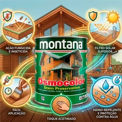 Stain Transparente Repelente Madeira Montana 900ml