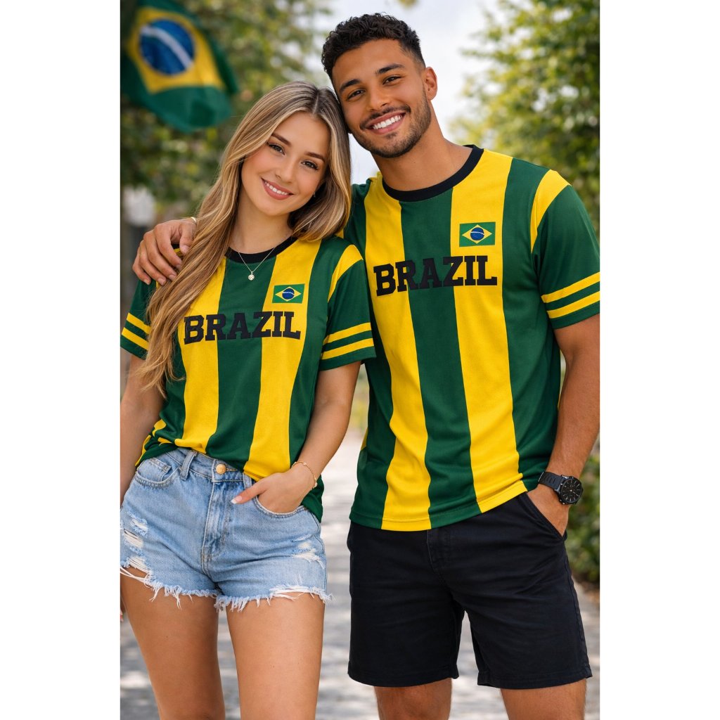 Kit Casal Camisa Brasil 🇧🇷 2 Camisetas Copa 2026 Promoção Qualidade Premium Mais Vendido