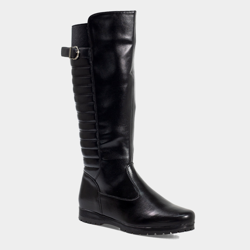 Bota Mooncity Cano Alto Matelassê Salto Baixo Bico Redondo Casual Dia a Dia Feminina 71125 em Oferta na Shopee
