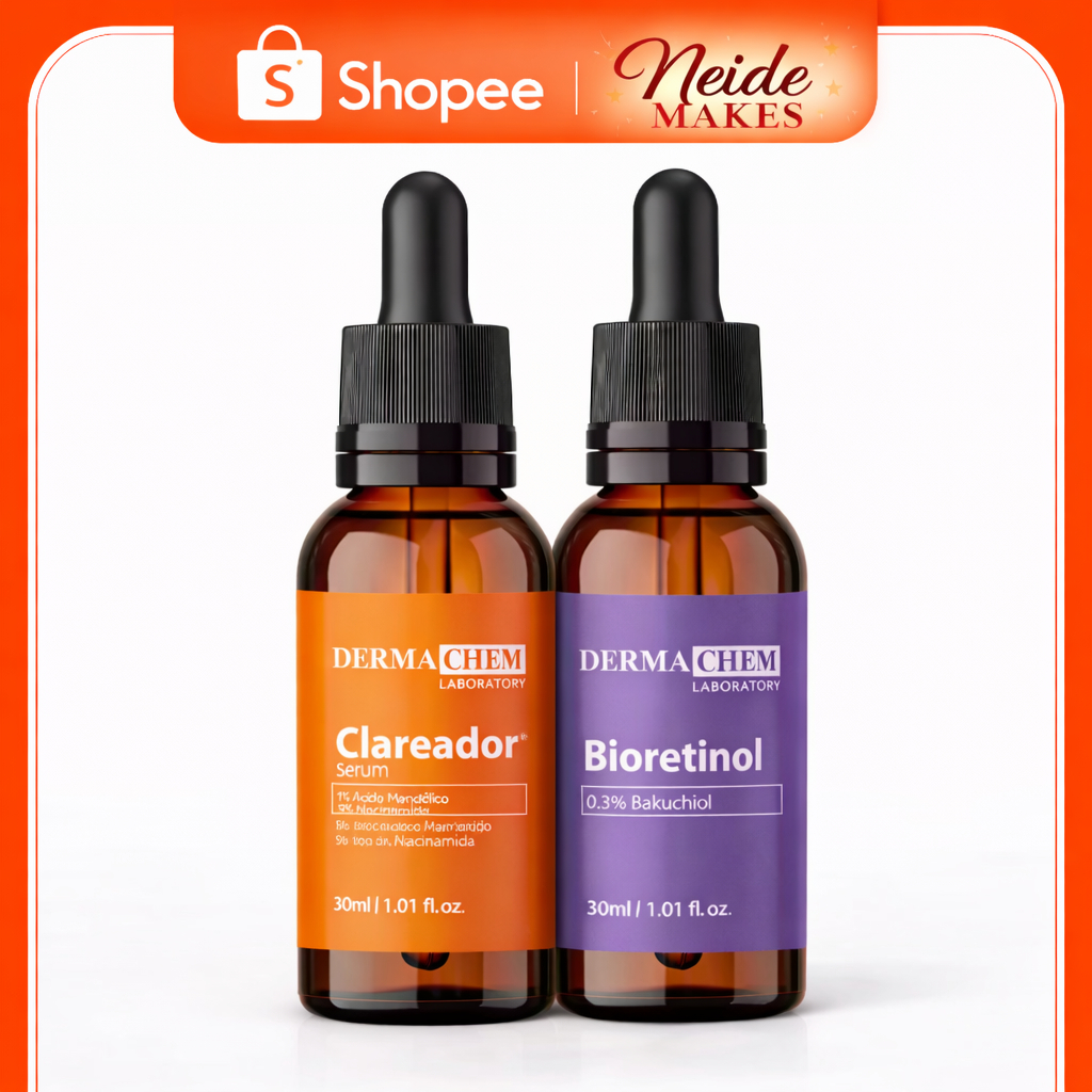 KIT SKINCARE SERUM DERMACHEM - BIORETINOL + CLAREADOR DIA/NOITE 30ML- Original