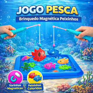 Jogo de Pesca Magnético Peixinhos Coloridos Infantil