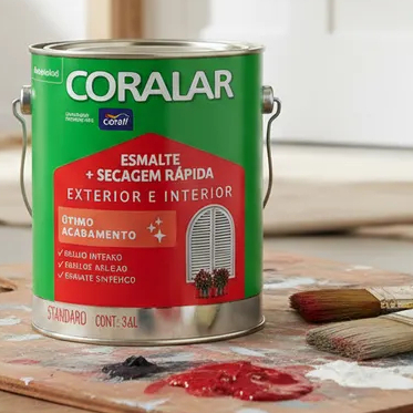 Tinta Esmalte Sintético Coral Madeira e Metal 3,6L Coralar Exterior/Interior
