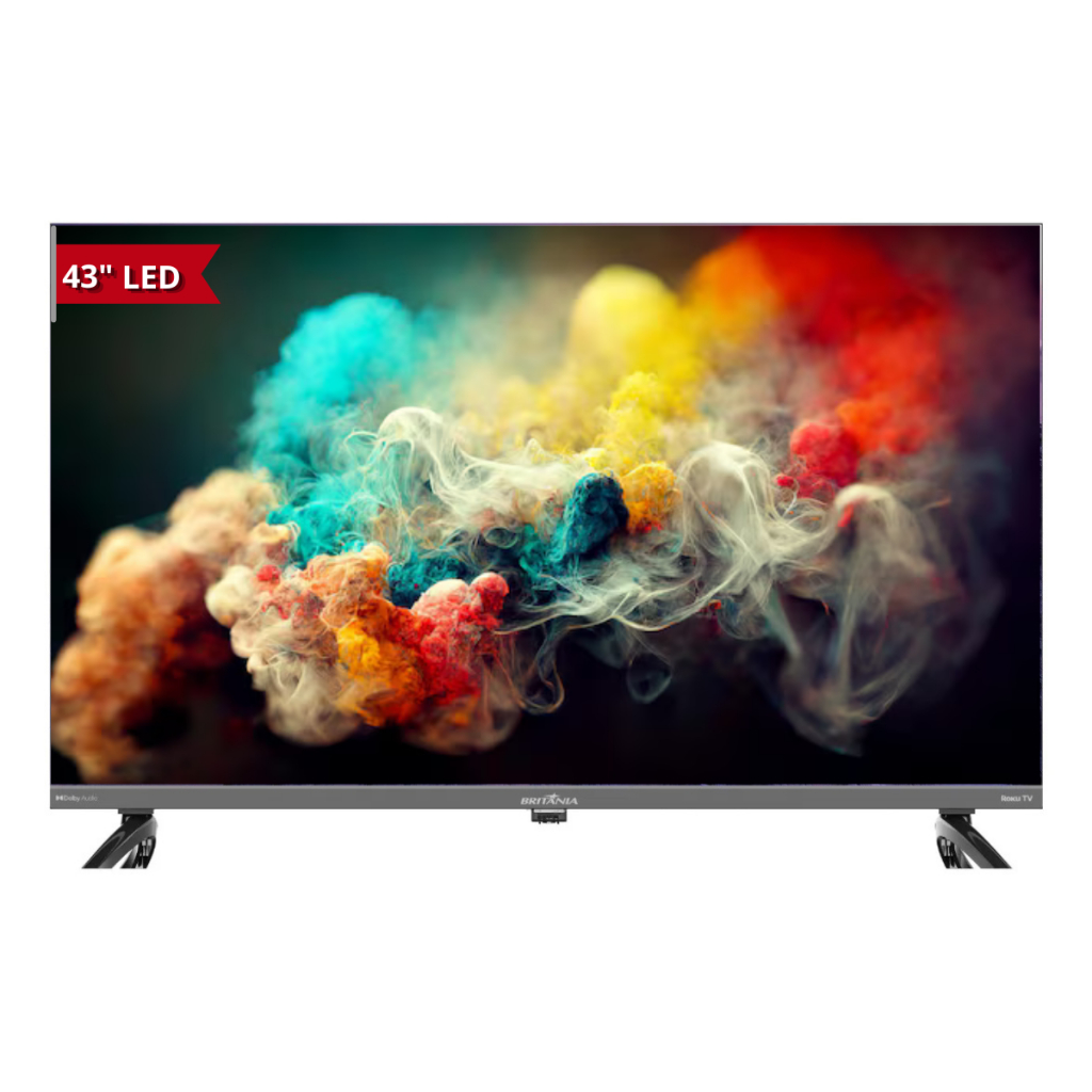 Smart Tv LED 43 Polegadas Britânia Midiacast Quadcore Dolby Audio Roku