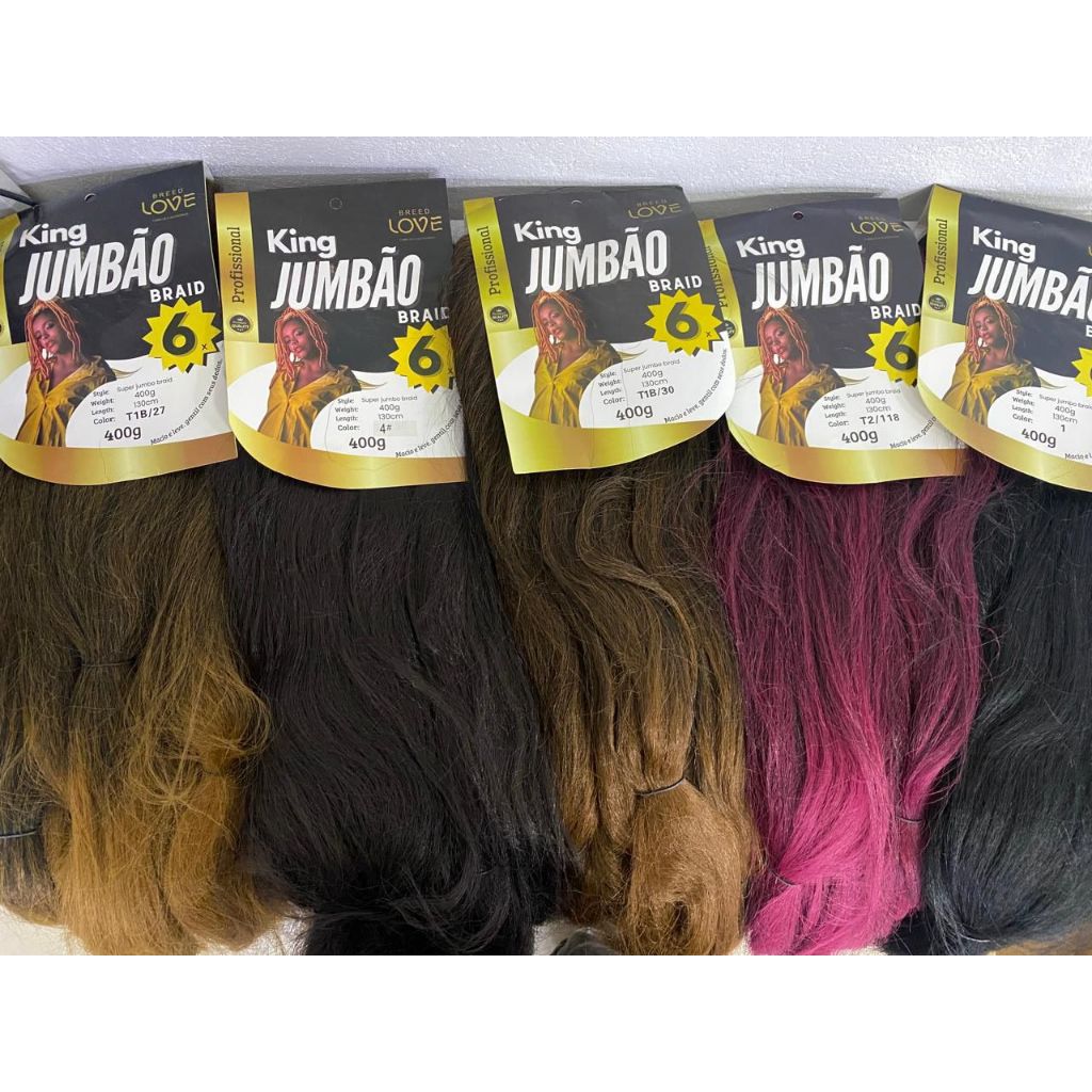 Kit 2 Unidades Cabelo King Jumbão Super Soft 390g Box Braids Original