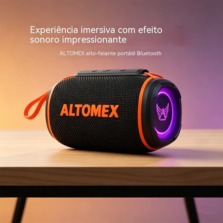 Caixa De Som Portátil Potente 30w Bluetooth TWS V5.3 BT/TF/USB/AUX À Prova D'água Altomex al-8999