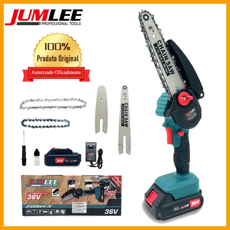 Mini Motoserra Eletrica Portatil Bateria Recarregável 36v 6+4 Polegadas