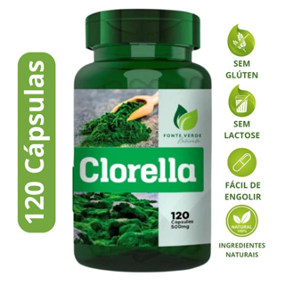 Clorella Pura 500mg 120 Cápsulas - Fonte Verde Naturalle em Oferta na Shopee