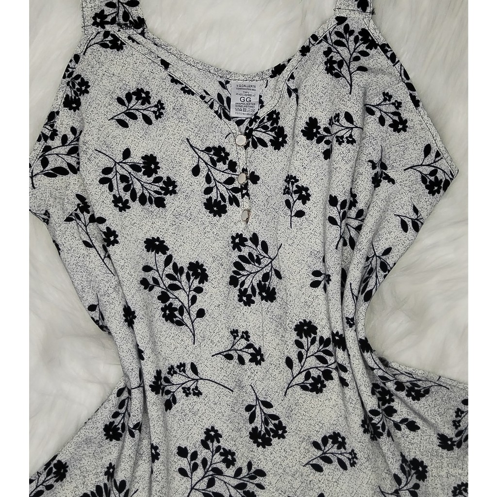 Blusa regata feminina alça grossa 3 Botão
