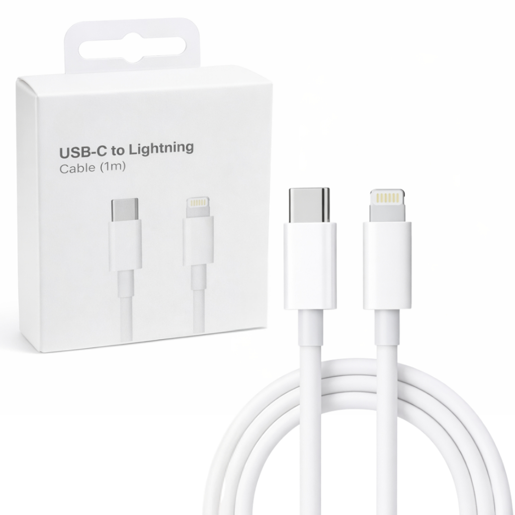 Cabo USB-C para Lightning 1 Metro Branco | iPhone | Alta Durabilidade | Carregamento Rápido