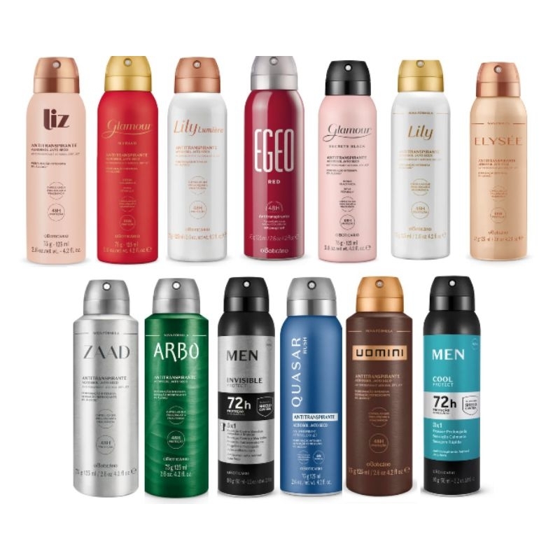 Boticário - Desodorante Aerosol em várias opções a escolha de acordo com sua preferência