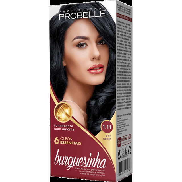 Coloração Kit Burguesinha 1.11 Preto Azulado Totalizante sem Amônia