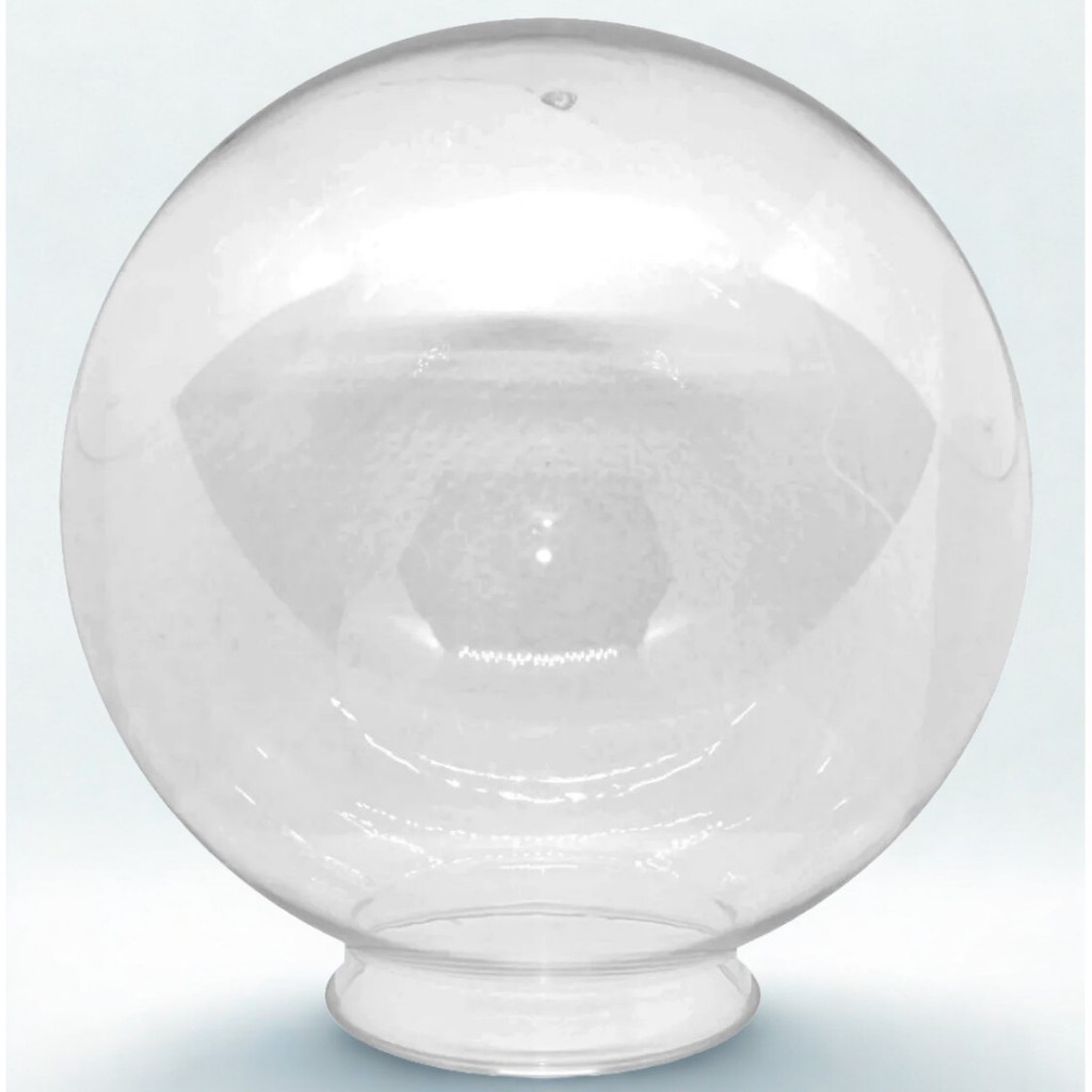 Globo 15x30 Esfera Acrílico Transparente Colarinho Para Poste